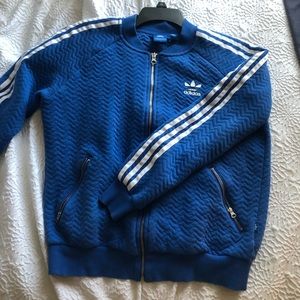 BLUE ADIDAS TRACK JACKET(perfect condition!!)